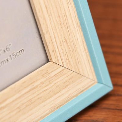 Фоторамка пластик 10х15 см "Белённый дуб с голубой каймой" 19,5х15х1,2 см