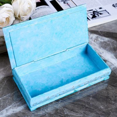 Шкатулка - купюрница «5000», 8,5×17 см, голубая, лаковая миниатюра