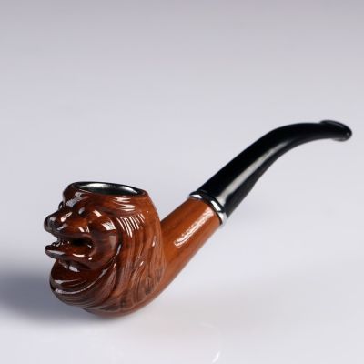 Трубка "Командор", голова льва на раструбе, 14 см