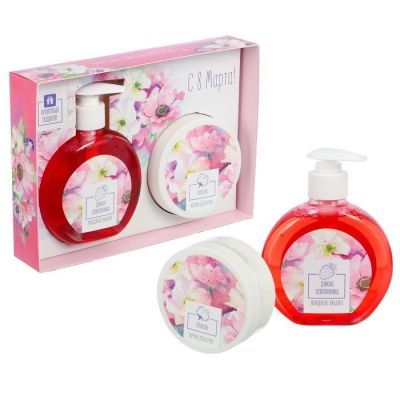 Подарочный набор "С 8 Марта!": жидкое мыло, крем для рук