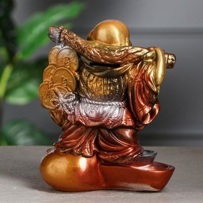 Копилка "Хотей с колосом", глянец, бронзовый цвет, 20 см