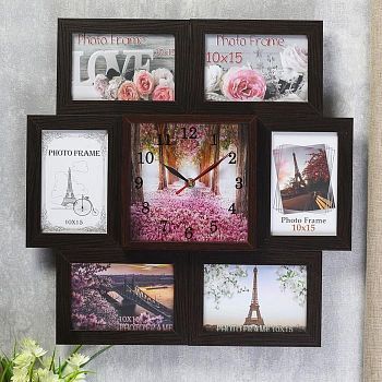 Часы-фоторамка "Сад сакуры" на 6 фото 10х15 см