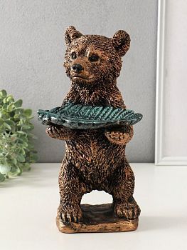 Копилка "Мишка с листом - подставкой для мелочей (34 х 18 см) 