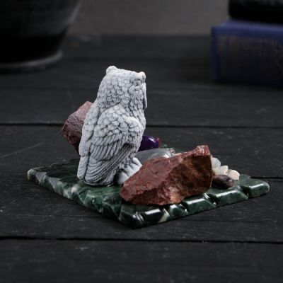 Сувенир "Сова", змеевик, мрамор