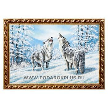 Картина "Два волка" багет №163 (40х60 см)