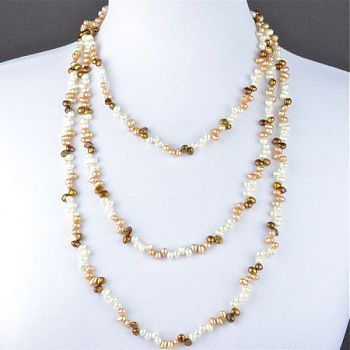 Бусы Жемчуг "Облепиха" арт.П3391