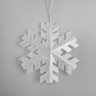 Гирлянда «Нить» 2 м с насадками «Снежинка матовая», IP20, прозрачная нить, 36 LED, свечение тёплое белое, 220 В