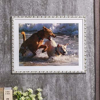 Фоторамка "Волна" золото с белым 30х40 см