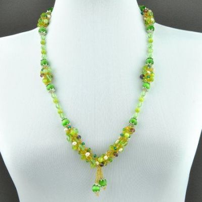 Бусы  Кошачий глаз, Жемчуг, Хрусталь "Ласковый Май" арт.БАЛ-819