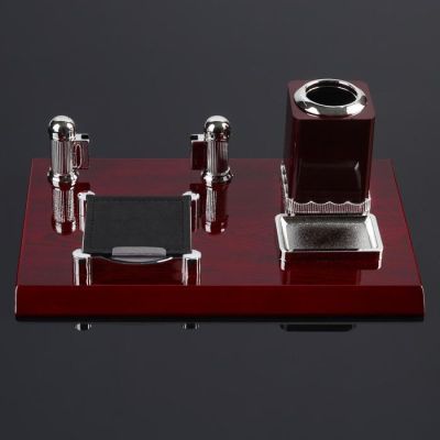 Набор настольный 4в1 (блок д/бумаг, карандашница, подст для печати, визитница)