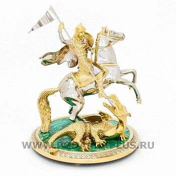 Статуэтка "Георгий-Победоносец" малахит
