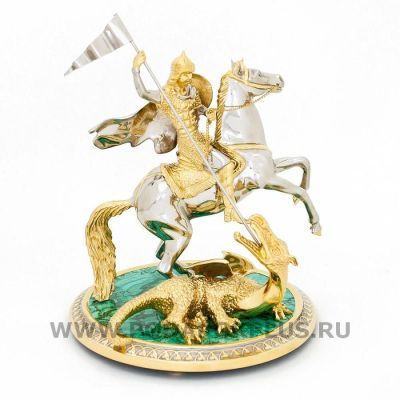 Статуэтка "Георгий-Победоносец" малахит