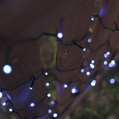 Гирлянда «Нить» 20 м, IP44, тёмная нить, 200 LED, свечение синее, 2 режима, солнечная батарея