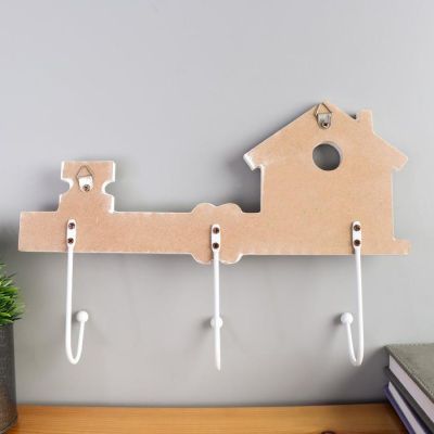 Крючки декоративные дерево "Домик с лавандой" 19,5х29х4 см