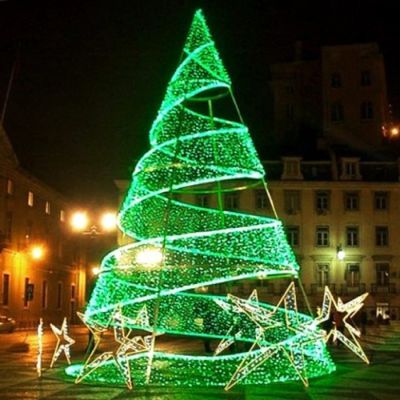 Светодиодная фигура «Золотая ёлочка», 170 × 350 × 170 см, 350 Вт, 220 В