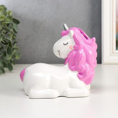 Копилка керамика "Спящий единорог с звёздами" МИКС 13,5х14х8,3 см
