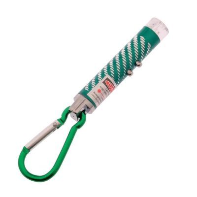 Фонарь-лазер ручной, с карабином,  2 LED, 7 х 1.5 см, микс