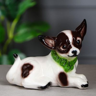 Копилка" Чихуахуа", глянец, цвет бело-коричневый, 16 см, микс