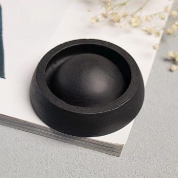 Пепельница "Вокруг земли", бетон, черная 11,9*3,6