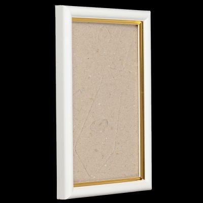 Фоторамка пластик 10х15 см белый с золотом