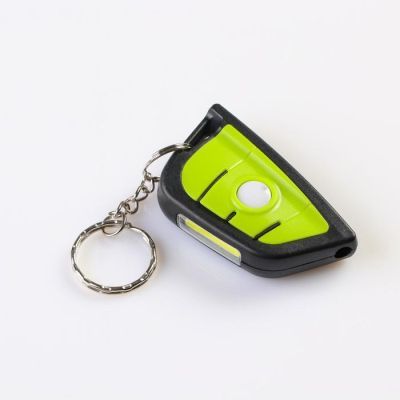 Фонарь-лазер на брелке, 6 х 3.5 см, 3 режима, СR 2032, микс