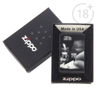 Зажигалка ZIPPO 218 ALL IN ALL с покрытием Black Matte
