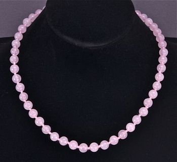 Бусы Кварц Розовый  "Классика №8" арт.НКР-1(8)-48-1у