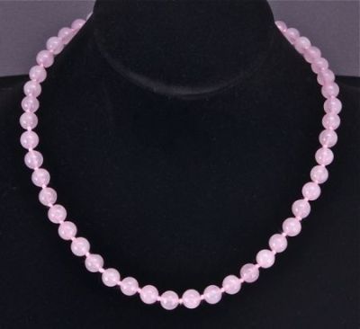 Бусы Кварц Розовый  "Классика №8" арт.НКР-1(8)-48-1у