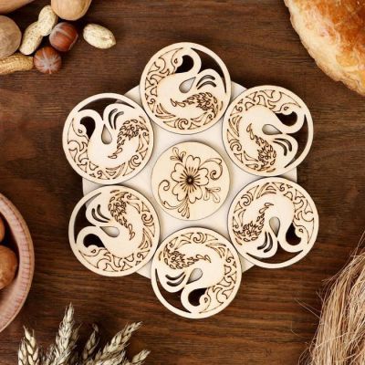 Подставка под горячее «Лебедь», D=20 см, можжевельник