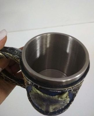 Пивная кружка «Волк», 400 мл (металл, с головой волка)  