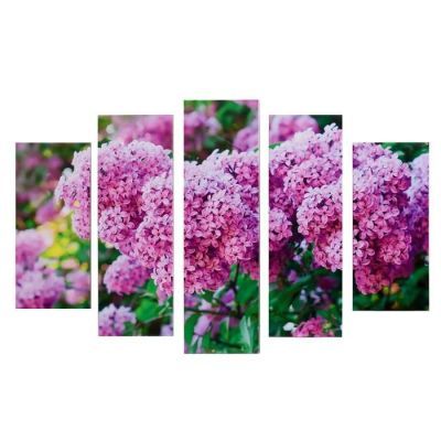 Модульная картина "Сирень" (2-23х52; 2-24х70; 1-24х80) 120х80см