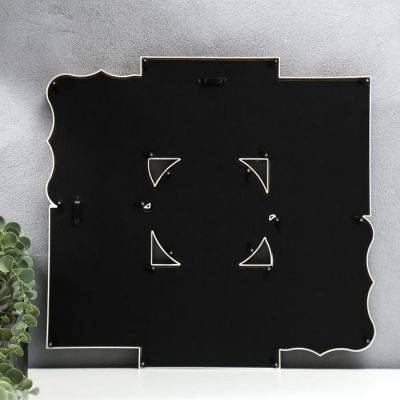 Фоторамка пластик на 7 фото 10х15, 13х13 см "Фигурная" бежевая 43х40,5 см