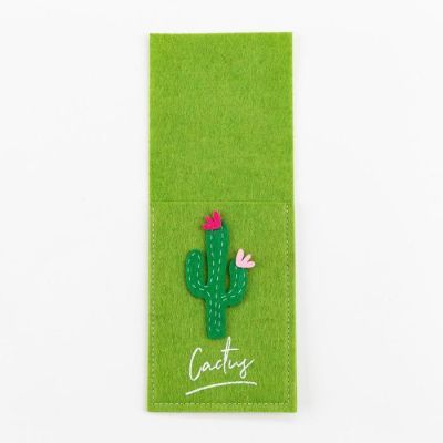 Конверт для столовых приборов "Кактусы" 8,5 х 22 см, 100% п/э, фетр