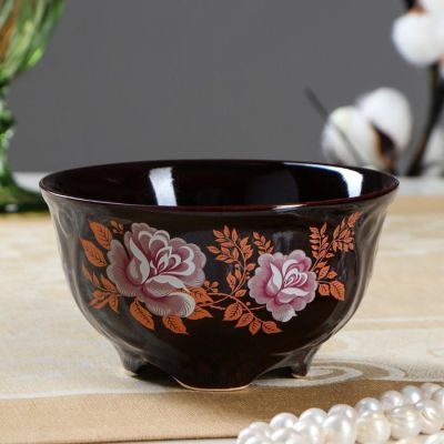 Салатник "Сумской", коричневый с деколью, 0.45 л, микс