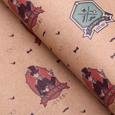 Бумага упаковочная крафт "Мужская", 50 х 70 см