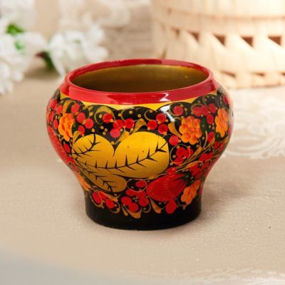 Горшочек «Ягодка», 11×11×9 см, хохлома