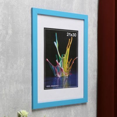 Фоторамка МДФ 21х30 см, №6, ширина 18 мм, толщина 12 мм, синий