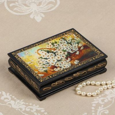 Шкатулка «Ромашки», 10×14 см, лаковая миниатюра