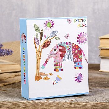 Фотоальбом на 40 фото 10х15 см "Совушка/Слонёнок" в коробке МИКС 17х14х5 см