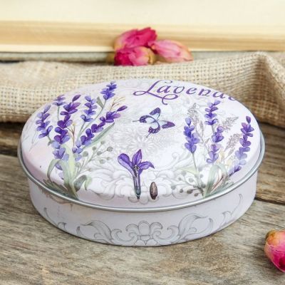 Шкатулка металл овал "Лаванда" МИКС 3х7х5 см
