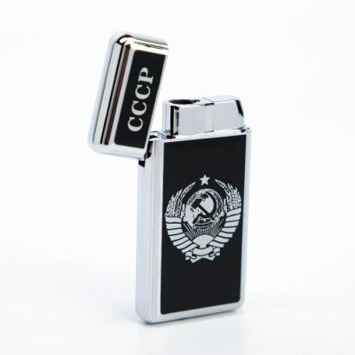 Зажигалка газовая "СССР", пьезо, серебро