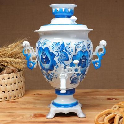 Самовар «Гжель», жёлудь, 3 л, электрический