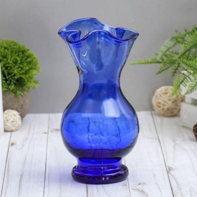Ваза "Великолепие" синяя (без декора) 20 см