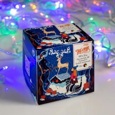 Гирлянда «Нить» 10 м, IP20, прозрачная нить, 100 LED, свечение мульти, 8 режимов, 220 В