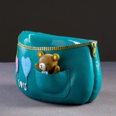 Кашпо керамическое "Медведи в кармане" 20*14*12см цвет микс