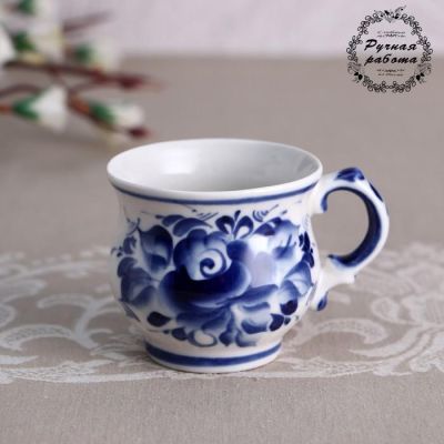 Чашка «Кофейная», 9×9×6 см, гжель