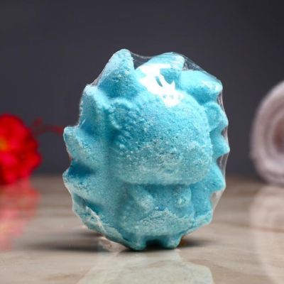 Шипучая бомбочка "Ёжик" с ароматом ванили, голубая