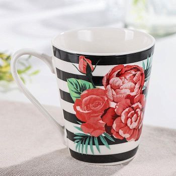 Кружка Доляна «Пионы», 320 мл
