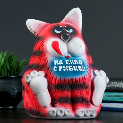 Копилка "Кот Рыжик" 28см МИКС