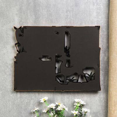 Фоторамка пластик на 3 фото 10х15 см "Лесной олень" тёмное золото 28х36,5х3 см